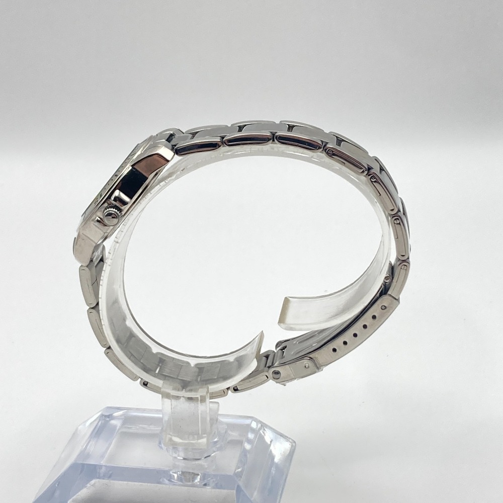 TFX Bulova Women's Watch 28mm Silver Tone Date WR Brushed New Battery 7.25" - Picture 4 of 15